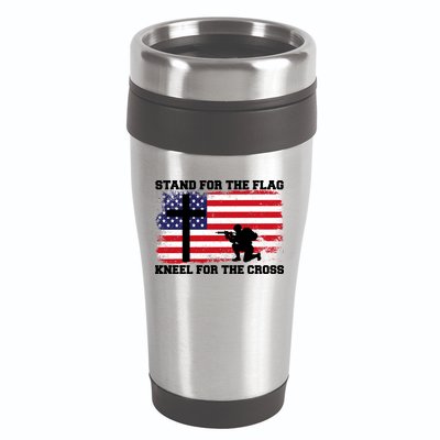 Stand For the Flag Kneel for the Cross USA Army 16oz Travel Tumbler
