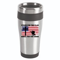 Stand For the Flag Kneel for the Cross USA Army 16oz Travel Tumbler