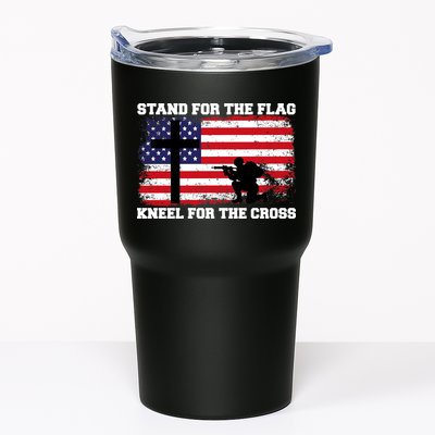 Stand For the Flag Kneel for the Cross USA Army Tumbler