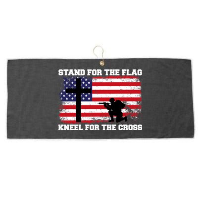 Stand For the Flag Kneel for the Cross USA Army Large Microfiber Waffle Golf Towel