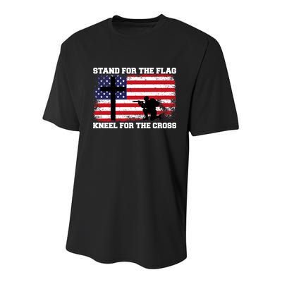 Stand For the Flag Kneel for the Cross USA Army Youth Performance Sprint T-Shirt