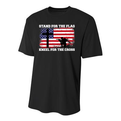 Stand For the Flag Kneel for the Cross USA Army Youth Performance Sprint T-Shirt