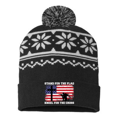 Stand For the Flag Kneel for the Cross USA Army USA-Made Snowflake Beanie