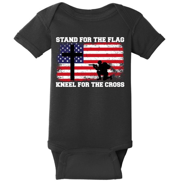 Stand For the Flag Kneel for the Cross USA Army Baby Bodysuit