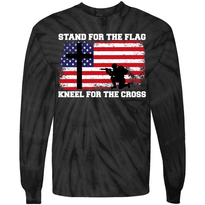 Stand For the Flag Kneel for the Cross USA Army Tie-Dye Long Sleeve Shirt