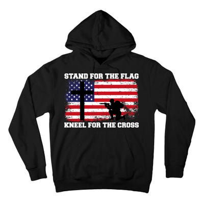 Stand For the Flag Kneel for the Cross USA Army Tall Hoodie