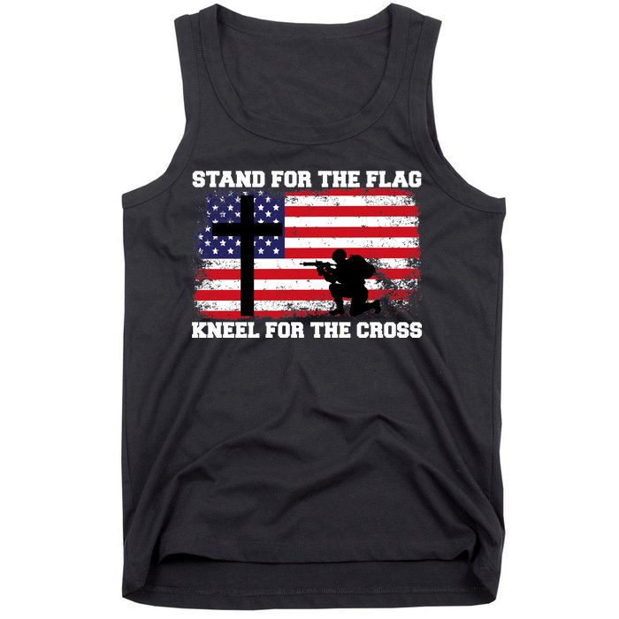 Stand For the Flag Kneel for the Cross USA Army Tank Top