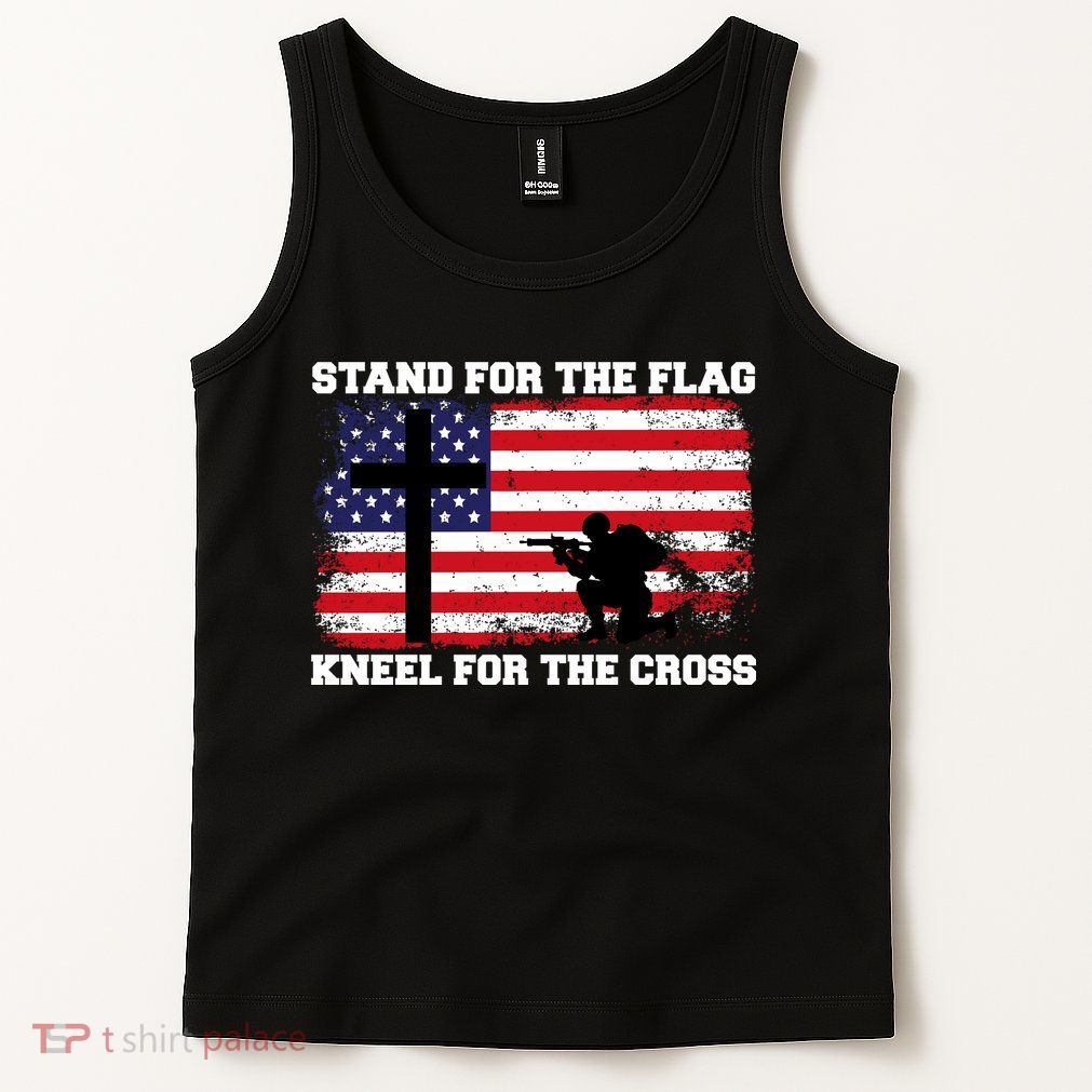 Stand For the Flag Kneel for the Cross USA Army Tank Top