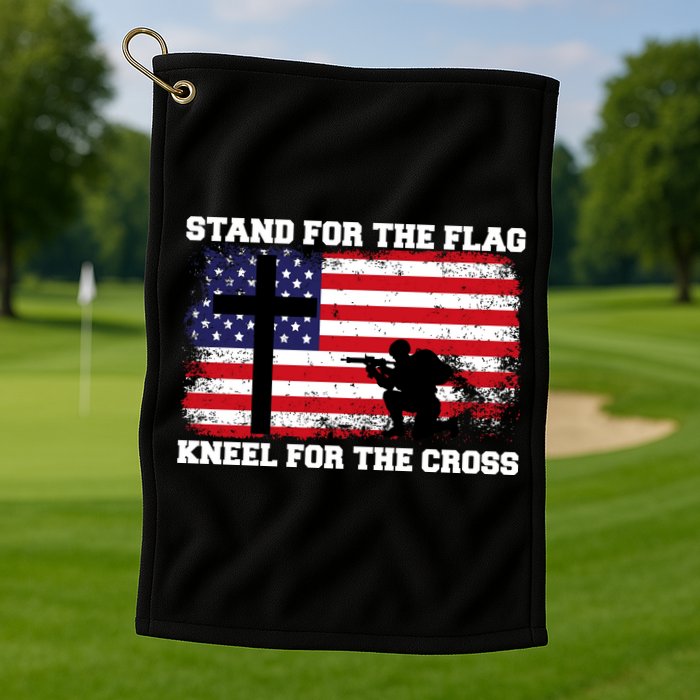 Stand For the Flag Kneel for the Cross USA Army Golf Towel