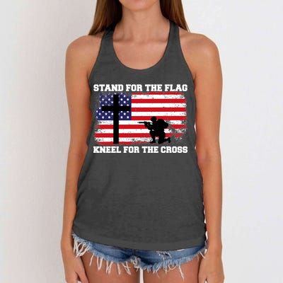 Stand For the Flag Kneel for the Cross USA Army Women's Knotted Racerback Tank