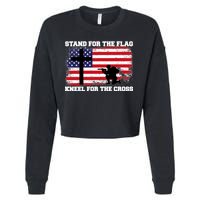 Stand For the Flag Kneel for the Cross USA Army Cropped Pullover Crew