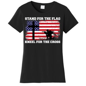 Stand For the Flag Kneel for the Cross USA Army Women's T-Shirt