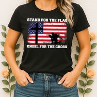 Stand For the Flag Kneel for the Cross USA Army Womens T-Shirt