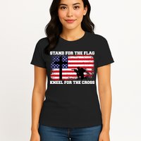 Stand For the Flag Kneel for the Cross USA Army Womens T-Shirt