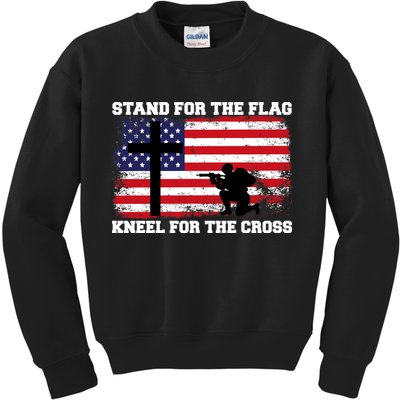 Stand For the Flag Kneel for the Cross USA Army Kids Sweatshirt