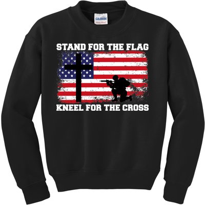 Stand For the Flag Kneel for the Cross USA Army Kids Sweatshirt