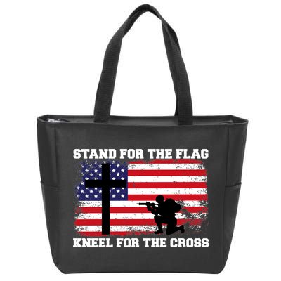 Stand For the Flag Kneel for the Cross USA Army Zip Tote Bag