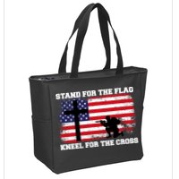 Stand For the Flag Kneel for the Cross USA Army Zip Tote Bag