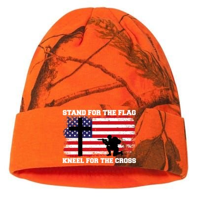 Stand For the Flag Kneel for the Cross USA Army Kati Licensed 12" Camo Beanie