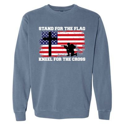 Stand For the Flag Kneel for the Cross USA Army Garment-Dyed Sweatshirt