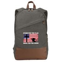 Stand For the Flag Kneel for the Cross USA Army Cotton Canvas Backpack