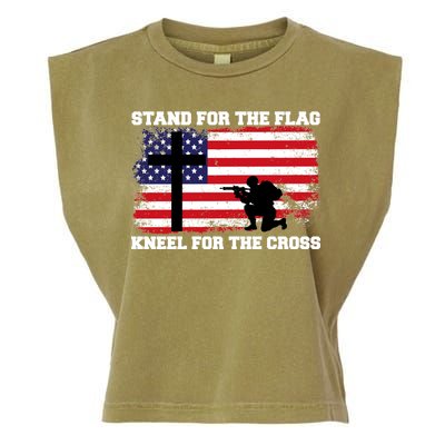 Stand For the Flag Kneel for the Cross USA Army Garment-Dyed Women's Muscle Tee