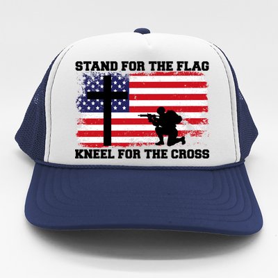 Stand For the Flag Kneel for the Cross USA Army Trucker Hat