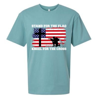 Stand For the Flag Kneel for the Cross USA Army Sueded Cloud Jersey T-Shirt