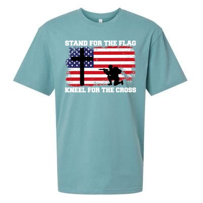 Stand For the Flag Kneel for the Cross USA Army Sueded Cloud Jersey T-Shirt