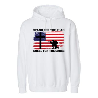 Stand For the Flag Kneel for the Cross USA Army Garment-Dyed Fleece Hoodie