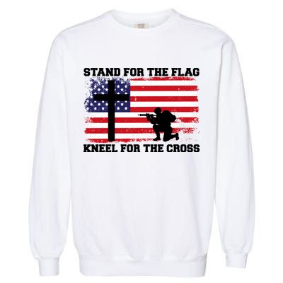 Stand For the Flag Kneel for the Cross USA Army Garment-Dyed Sweatshirt