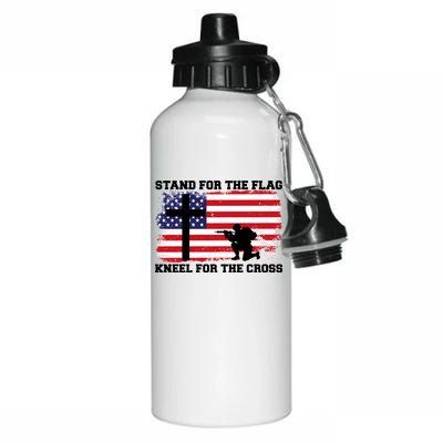 Stand For the Flag Kneel for the Cross USA Army Aluminum Water Bottle