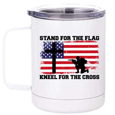 Stand For the Flag Kneel for the Cross USA Army 12 oz Stainless Steel Tumbler Cup