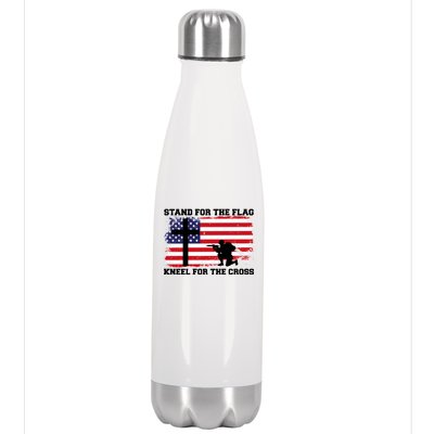 Stand For the Flag Kneel for the Cross USA Army Stainless Steel Insulated Water Bottle