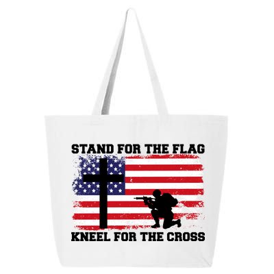 Stand For the Flag Kneel for the Cross USA Army 25L Jumbo Tote