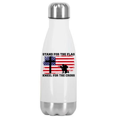 Stand For the Flag Kneel for the Cross USA Army Stainless Steel Insulated Water Bottle