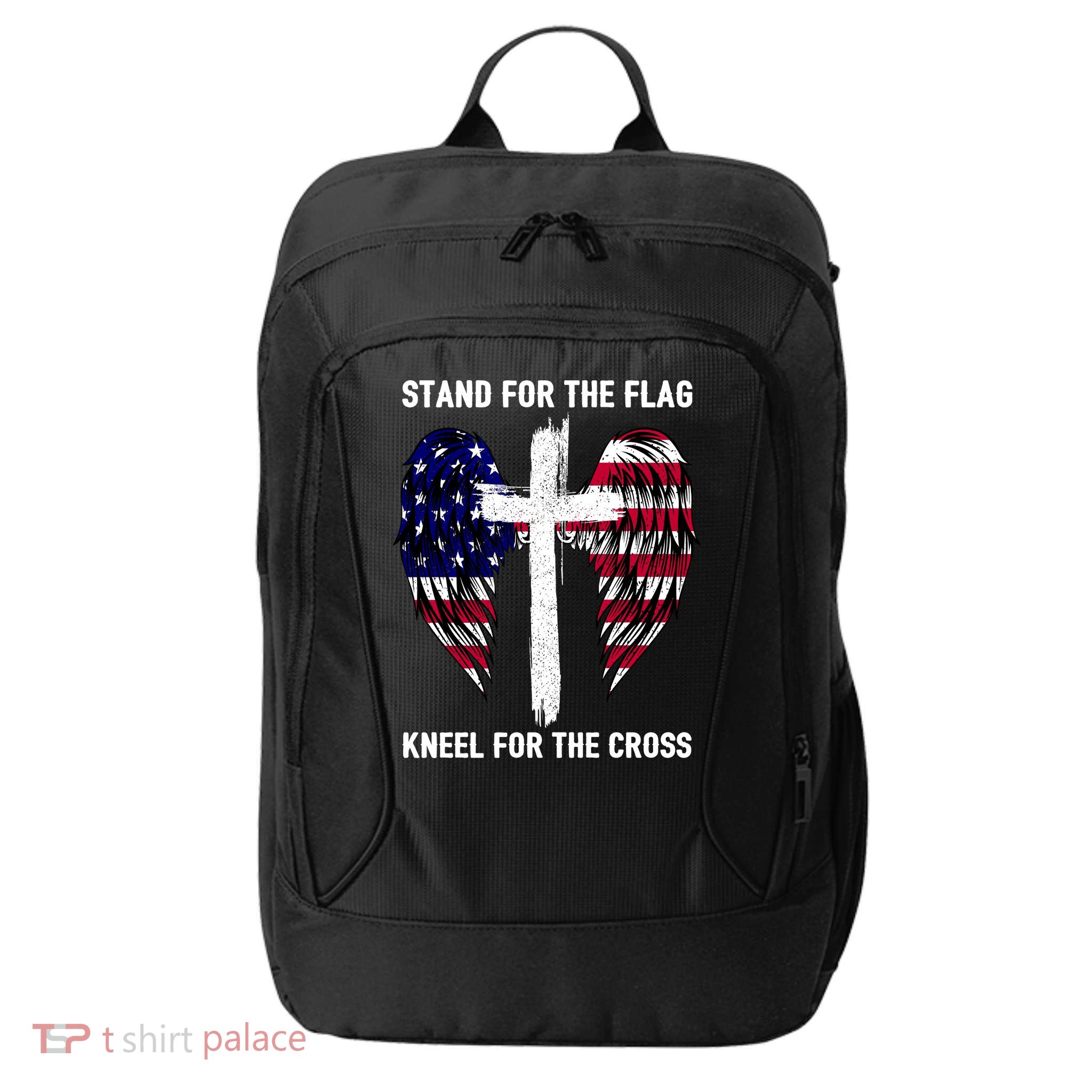 Stand For The Flag Kneel For The Cross USA Eagle City Backpack
