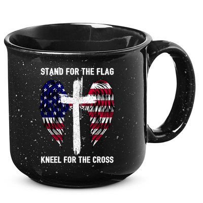Stand For The Flag Kneel For The Cross USA Eagle 15oz Campfire Ceramic Mug