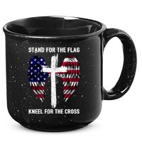 Stand For The Flag Kneel For The Cross USA Eagle 15oz Campfire Ceramic Mug