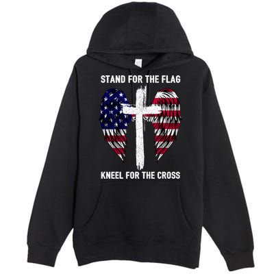 Stand For The Flag Kneel For The Cross USA Eagle Premium Pullover Hoodie