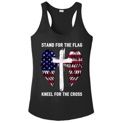 Stand For The Flag Kneel For The Cross USA Eagle Ladies PosiCharge Competitor Racerback Tank