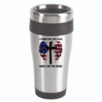 Stand For The Flag Kneel For The Cross USA Eagle 16oz Travel Tumbler