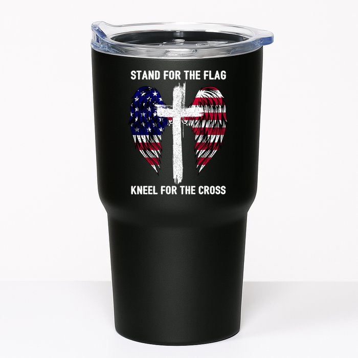 Stand For The Flag Kneel For The Cross USA Eagle Tumbler