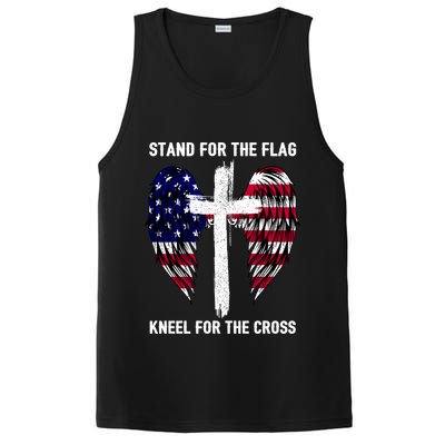 Stand For The Flag Kneel For The Cross USA Eagle PosiCharge Competitor Tank