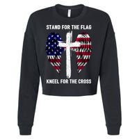 Stand For The Flag Kneel For The Cross USA Eagle Cropped Pullover Crew