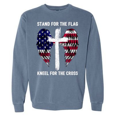 Stand For The Flag Kneel For The Cross USA Eagle Garment-Dyed Sweatshirt