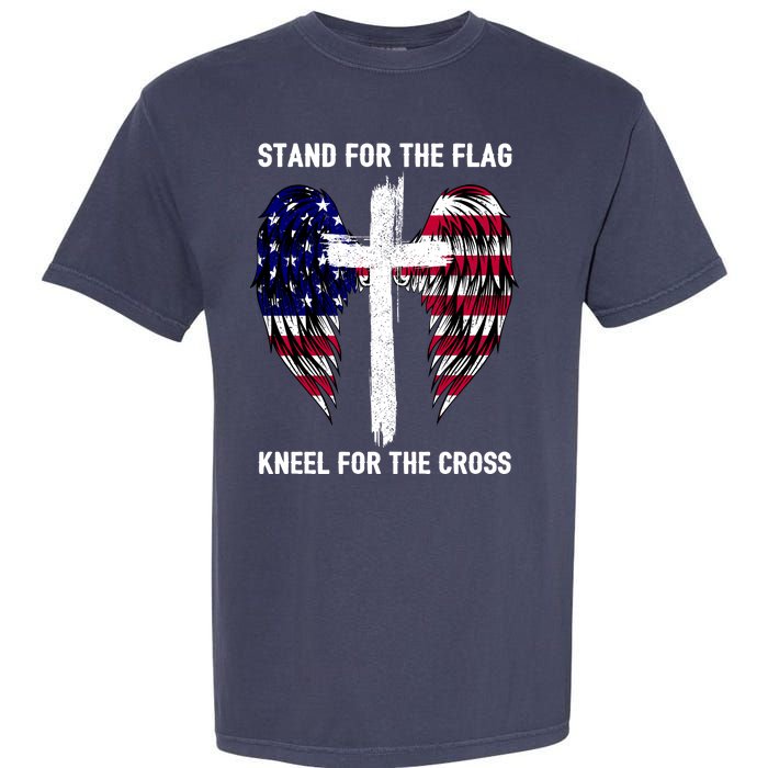 Stand For The Flag Kneel For The Cross USA Eagle Garment-Dyed Heavyweight T-Shirt