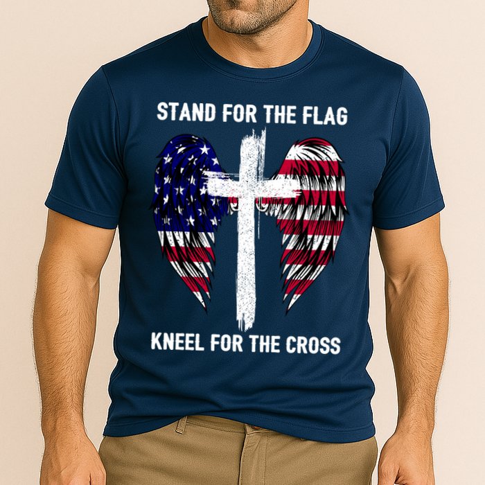 Stand For The Flag Kneel For The Cross USA Eagle Performance Shirt