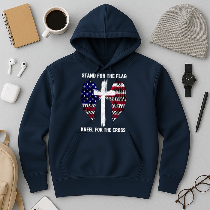 Stand For The Flag Kneel For The Cross USA Eagle Hoodie