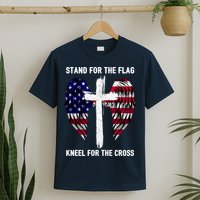 Stand For The Flag Kneel For The Cross USA Eagle T-Shirt